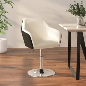 vidaXL Banco de bar couro artificial branco e preto