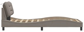 Estrutura de cama sem colchão 90x190 cm tecido cinzento