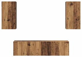 Conjunto de móvel de TV 4 pcs Madeira antiga 60 x 30 x 30 cm
