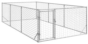 Canil exterior para cães com porta 2x4x1 m aço galvanizado