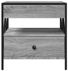 Mesa de centro luzes LED Infinity 50x50x51 cm cinzento sonoma