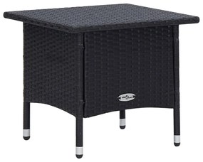 2 pcs conjunto lounge de jardim c/ almofadões vime PE preto