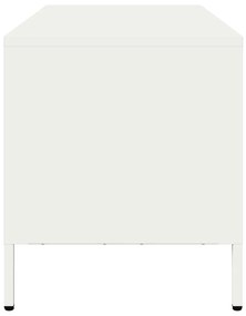 Móvel de TV 101,5x39x43,5 cm aço laminado a frio branco