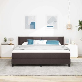Cama Box Marrom Escuro 180 x 200 cm Tecido e Espuma