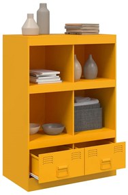 Aparador alto 67x39x95 cm aço amarelo mostarda