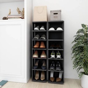 vidaXL Armários para sapatos 2 pcs 27,5x27x102 cm cinzento