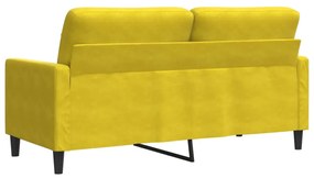 Sofá de 2 lugares veludo 140 cm amarelo