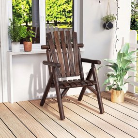 Cadeira de Jardim Individual, 80 x 66 x 107 cm, Encosto Alto, Castanho