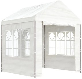 Gazebo com telhado 2,28x2,23x2,69 m polietileno branco