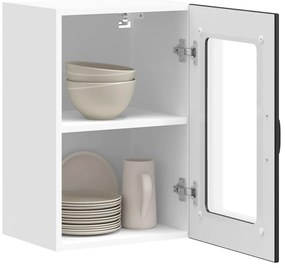 Armário de parede de cozinha porta vidro Lucca preto