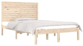 Estrutura de cama dupla pequena 4FT 120x190 cm madeira maciça