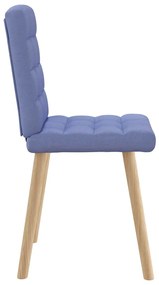 Cadeiras de jantar 2 pcs Jeans Tecido Azul