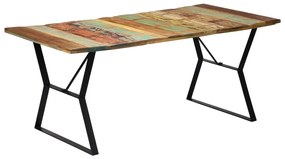 Mesa de jantar 180x90x76 cm madeira recuperada maciça