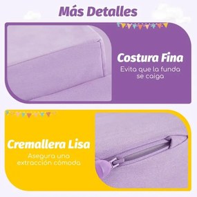 Conjunto de escalada e rampa de 5 peças para crianças Blocos de construção de esponja com piscina de bolas (NÃO INCLUIDAS) Capa lavável Criativo Púrpu