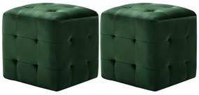 Mesas de cabeceira 2 pcs 30x30x30 cm veludo verde