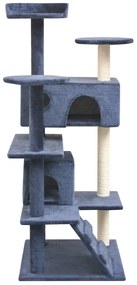 Árvore p/ gatos c/ postes arranhadores sisal 125 cm azul escuro