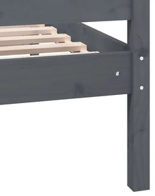 Estrutura de cama 200x200 cm madeira maciça cinzento