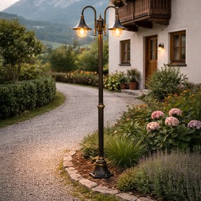 Lanterna Clássica de Exterior Preta com Dourado 200cm IP44 - Daphne