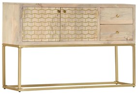 Aparador 120x30x75 cm madeira de mangueira maciça dourado