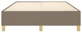 Cama sem colchão 140x190 cm tecido castanho-acinzentado