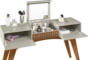 Toucador BELLA – 136x37,8x82 cm (117,4 cm com tampo aberto) – MDP Matt