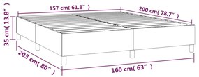 Estrutura de cama com molas 160x200 cm tecido cinza-acastanhado