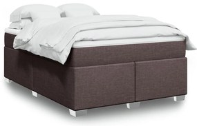vidaXL Cama com molas/colchão 160x200 cm tecido castanho-escuro