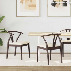 vidaXL Cadeira de jantar 2 pcs Marrom claro e claro