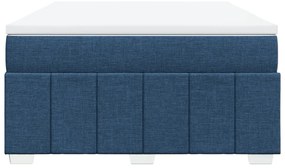 Cama com molas/colchão 160x200 cm tecido azul