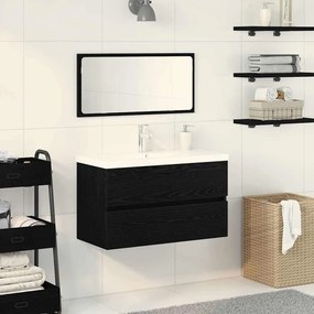 vidaXL Conjunto de Móveis para Banheiro 3 pcs Carvalho preto