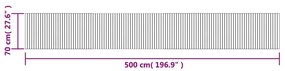 Tapete retangular 70x500 cm bambu castanho-escuro