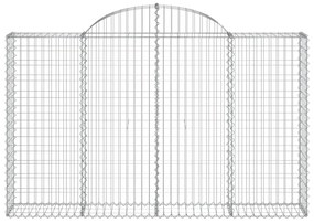 Cestos gabião arqueados 5pcs 200x30x120/140cm ferro galvanizado