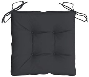 Almofadões de cadeira 4 pcs 40x40x7 cm tecido oxford preto