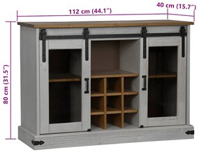 Aparador HALDEN 2 portas de correr 112x40x80 cm Madeira maciça