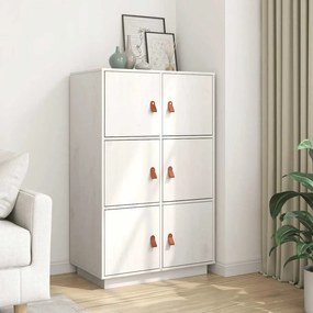 Aparador alto 67x40x108,5 cm pinho maciço branco
