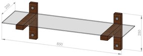 Prateleira de Parede R101 – Nogueira – 85x25x25 cm