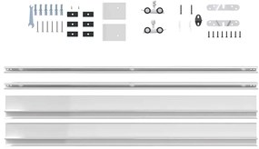 Kit de ferragens para porta de correr tira liga alumínio 183 cm