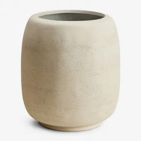 Vaso De Flores Exterior Em Cimento Annabeth Ø20 Cm - ↑35 Cm & Off-white - Sklum