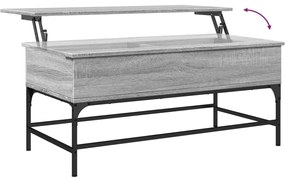 Mesa de centro 100x50x45cm derivados madeira/metal cinza sonoma