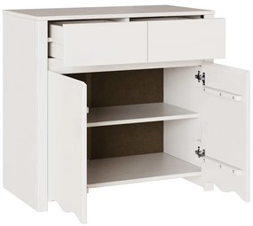 Buffet vidaXL "DRAMMEN" Branco 79x43x75,5 cm Madeira Sólida de Pinheir