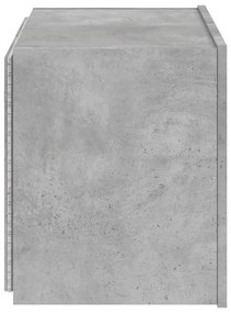 Móvel de parede p/ TV c/ luzes LED 60x35x41 cm cinza cimento
