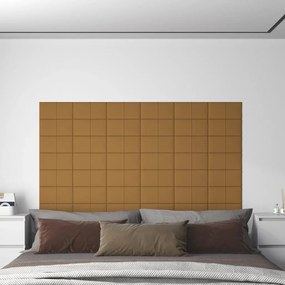 vidaXL Painel de parede 12 pcs 30x15 cm veludo 0,54 m² castanho