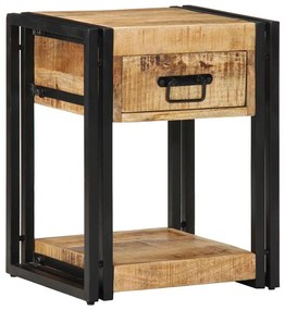 Mesa de cabeceira 40x35x50cm madeira de mangueira áspera maciça