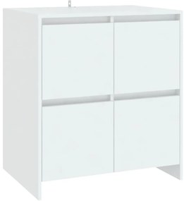 2 pcs aparador em madeira processada branco