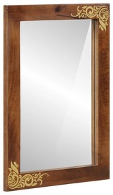 vidaXL Espelho de Casa de Banho 50x70x3 cm Madeira Sólida de Manga