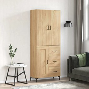 vidaXL Armário alto 69,5x34x180 cm derivados de madeira cor sonoma