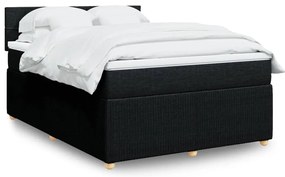 Cama com molas/colchão 140x190 cm tecido preto
