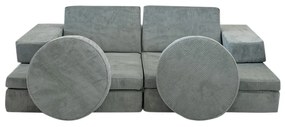 Sofá-Cama 2 Lugares Puzzle – Azul – 140x46x70 cm