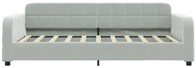 Sofá-cama c/ gavetão e gavetas 90x190 cm veludo cinzento-claro