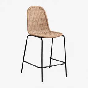 Pacote De 2 Bancos Altos Empilháveis De Vime Reiven Preto & ↑65 Cm - Sklum